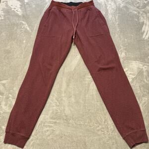 Lululemon Women’s Jogger Pants S Maroon Textured Knit Tapered Waffle Stretch